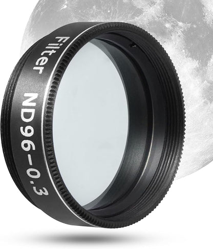 Astromania Telescope Filter Moon Filter 1.25 inch, Neutral Color Filter ND96-0.3 with 50% Light Transmission Reduces Moon Glare&Enhances Lunar Crater Detail, Work with Telescope Accepts 1.25" Eyepiece