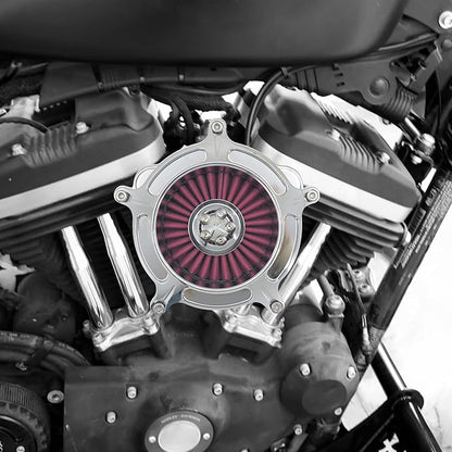 HDBUBALUS Motorcycle CNC Spike Air Cleaner Air Filter Intake System Filter (A-For Sportster XL models 04-22)