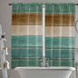 Vintage Plank Turquoise Brown Window Valance Curtains, Farmhouse Wood Grain Light Filtering Kitchen Valance with 3-inch Rod Pocket for Living Room Bathroom Bedroom,2 Panel,52x72In