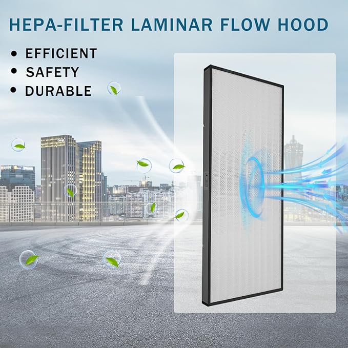 FFU,HEPA H14 LaminarFlowHoodFilterReplacement Kit 1 piece,Updated Fan Filter UnitcompatiblewithLaminarFlowHood FFU 46.2”x22.6”,100/ISO level 5,Mushroom with Safety Lock