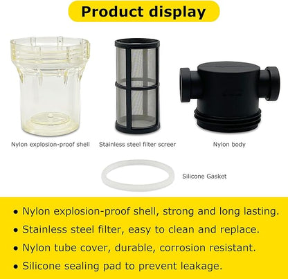Female NPT in-Line Strainer with 100 mesh Stainless Steel Filter Screen (1" 100 Mesh)
