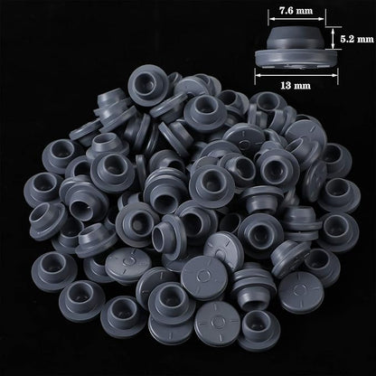 Zonon 64 Pcs Synthetic Filter Paper Stickers 0. 3 Um Filter Disc Mushroom and 100 Pieces Pressure Resistance Vial Rubber Stopper Injection Ports for Mushroom Cultivation(13.2mm Diameter)