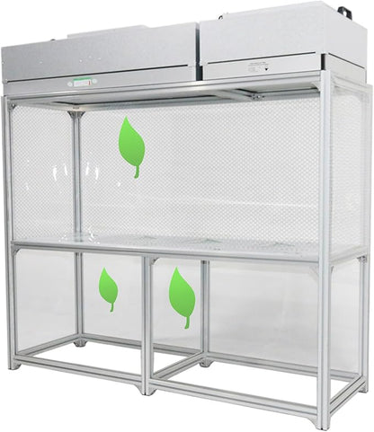 Air Flow Clean Bench Vertical Laminar Flow Hood Dust Free Room Workshop Particulate Filter with Aluminum Blade Fan 70x23x57in Working Area for Cleanliness Dust Free Work Console Desktop 110V