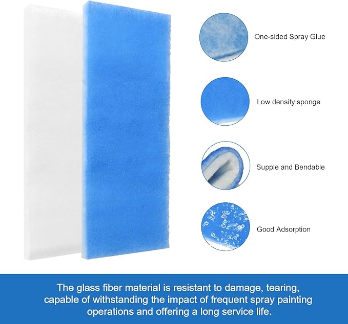 Airbrush Spray Booth Filter for Master Paasche Sky Enterprise Airhobby, Paint Booth Air Filter Replacement Double-Layer Air Brush Exhaust Filters Set for Painting Tent Model Craft (Pack of 5)