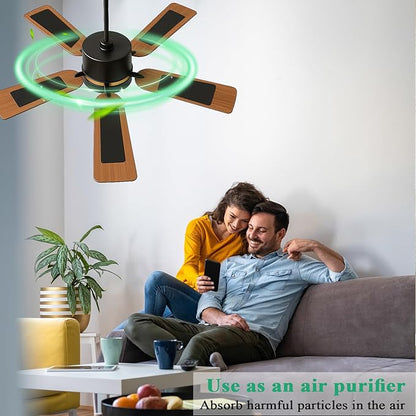 20 Pcs Ceiling Fan Filters for Blades, Fan Air Purifier Pads with Activated Coconut Shell Carbon, Universal Easy Stick Ceiling Fans Filter Fit for Common Household Office Contaminants