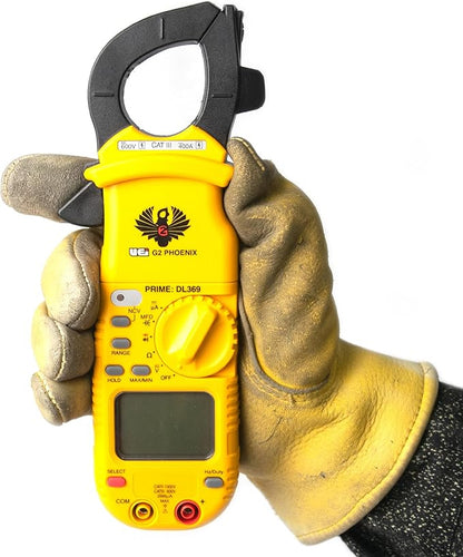UEi DL369 Digital Clamp Meter HVAC Auto-Ranging 4000 Counts Volt Meter AC Amp Meter Measures AC Current AC/DC Voltage & Microamps Capacitance Resistance Diodes NCV Continuity Tester Live Wire Test