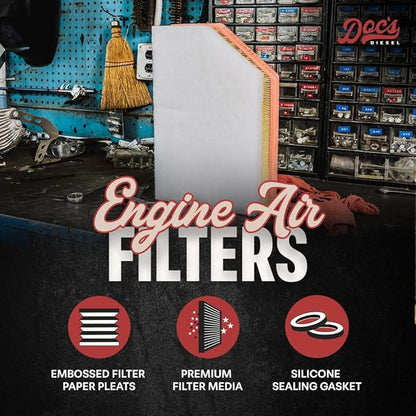 Doc's Diesel Engine Air Filter DPA11888 | Compatible with Chevrolet/GMC 6.6L Duramax 2500HD, 3500HD 2020+ | Replaces A3248C