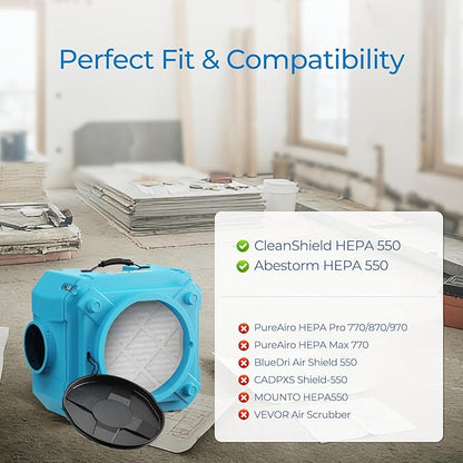 Vilaso 10 Pack MERV 10 Replacement Pre-Filter Compatible with AlorAir CleanShield HEPA 550 & Abestorm HEPA 550 Air Scrubber, 13.7" x 14.8" x 0.8", Extends HEPA Filter Life