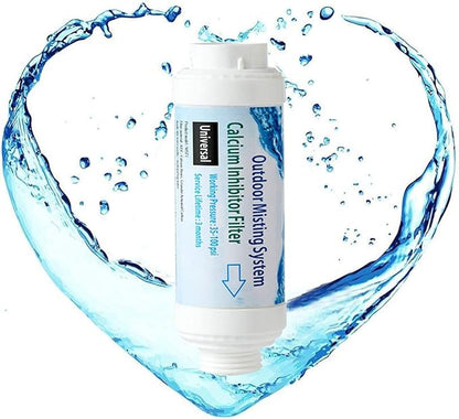 H&G lifestyles Misting System Calcium Inhibitor Filter for Patio Misters Inline Water Filter Effectively Reduce Hard Water Spots, Soften Water (Pack of 2)