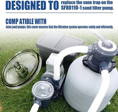 Filter Pump Cover - Trap Lid Replacement Part, Pool Pump Housing Cap with s | Valve Seal Container Cover, Sturdy Filter Trap Protector for Swimming Pools, Sand Filtration Units, Backyard Setup