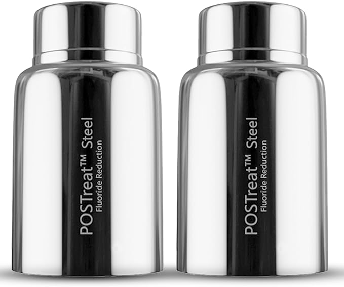 PHOENIX GRAVITY POSTreat Steel Fluoride Reduction Elements - Set of 2 AISI 304 Stainless Steel PF-4 Element, Removes >95% of Fluoride, Compatible with Phoenix Carbon (Black) Filter Elements