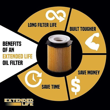 PG5702EX Extended Life Oil Filter up to 10,000 Miles | Fits 2007-20 Toyota Tundra, 2008-20 Sequoia, Land Cruiser, 2008-20 Lexus LX570, 2015-20 RC F, 2018-20 LC500, 2008-14 Lexus IS F (Pack of 6)