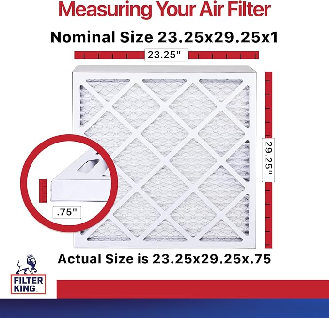 Filter King 23.25x29.25x1 Air Filter | 4-PACK | MERV 11 HVAC Pleated A/C Furnace Filters | MADE IN USA | Actual Size: 23.25 x 29.25 x .75"