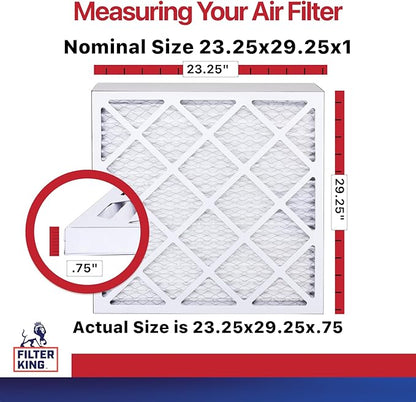 Filter King 23.25x29.25x1 Air Filter | 12-PACK | MERV 11 HVAC Pleated A/C Furnace Filters | MADE IN USA | Actual Size: 23.25 x 29.25 x .75"