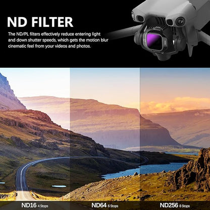 FPVtosky ND & CPL Filter Set Compatible with DJI Mini 5 Pro, Multi-Coated Optical Glass Filter Drone Camera Accessories (4 Pack-CPL+ND16/64/256)