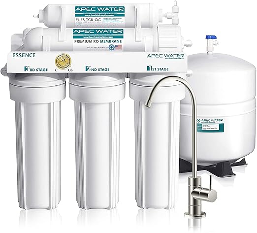 APEC WATER - Reverse Osmosis Water Filter System (ROES-50) Essence Series - 5-Stage Filtration - 50 GPD - Removes 99.99% of Impurities - DIY Install - WQA Certified - Under Sink Reverse Osmosis System