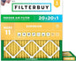 Filterbuy 20x20x1 Air Filter MERV 11 Superior Pet & Allergy Defense (2-Pack), Electrostatic Pleated HVAC AC Furnace Filters Replacement, Made in USA (Actual Size: 19.50 x 19.50 x 0.75)