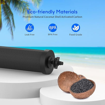 Lifefilter Replacement for BB9-2 Black Purification Water Filter, Compatible with Berkey® BB9-2 Black Filters and Berkey® Gravity Water Filter System, 4 Pack