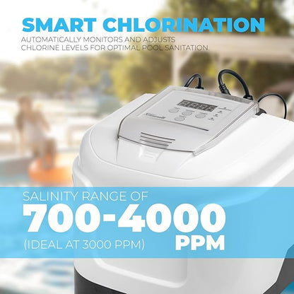 XtremepowerUS Above Ground Pool Salt Water System, Saltwater Chlorinator Built-in Timer for Above Ground Swimming Pool up to 15,000 Gallons with E.C.O. Salt Cell Genertaor