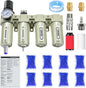 1/2" NPT Industrial Grade 4 Stage Air-Dryer-for-Compressor, Air-Compressor-Water-Separator-System for Plasma Cutter and Paint Spray,2Filter&2Dryer system，Auto Drain