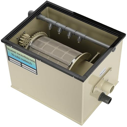 Rotary Drum Filter-3000GPH, 110V-240V High Pressure Cleaning Drum Filter, Fully Automatic Self-Cleaning Filter for Koi Pond, Fish Pond, Aquarium, Fish Farm, Seedling Cultivation Base, Aquaculture