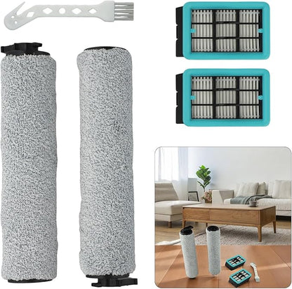 Replacement Vacuum Brush Roller Filter Set Compatible with for Bissell for CrossWave 3831 HF2 3845 3847 3848 Floor Scrubber Multi-Surface Wet Dry Vacuum Cleaner Parts Accessories with Cleaning Tool