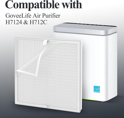 2-Pack H7124 Replacement Filter for GoveeLife H7124 & H712C Smart Purifiers, Part # H7124-RF and H712C-RF