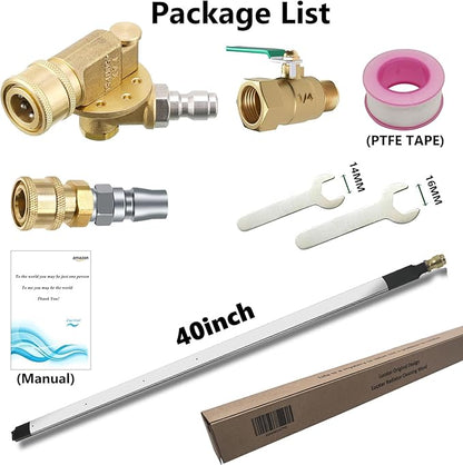 Lucstar Radiator Cleaning Wand & Car A/C Condenser Cleaner(40"wand+Coupler+Valve Switch)， Engine Cabin Air Filter Flusher, Connect with Pressure Washer Air Compressor for Cleaning Home Car Truck