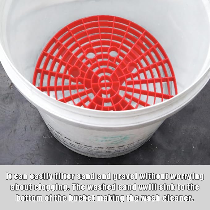 2 PCS Car Wash Bucket Insert, Dirt Guard Bucket Insert Helps Remove Dirt Debris Washing Kit, Detail Grit Trap Filter Cleaning Tool Fits 3-5 Gallon Bucket, Car Accessories（Red）