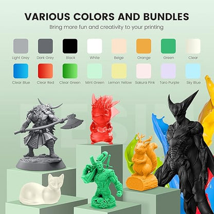 SUNLU 3D Printer Resin 1kg, Fast Curing Standard 3D Resin for LCD DLP SLA Resin 3D Printers, 395 to 405nm UV Curing 3D Printing Liquid Photopolymer Resin, Low Shrinkage, High Precision, 1000g, White