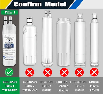 FILTER1 W10295370 A Refrigerator Water Filter Replacement Compatible for EDR1RXD 1 WATER FILTER W10295370 A Refrigerator Models (2-PACK)