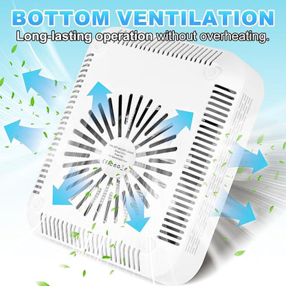 MEKK Professional Nail Dust Collector with Reusable Filter,Vacuum Fan Dust Extractor, Powerful & Quiet Nail Tech Dust Suction Machine for Nail Polish Remover,Salon & Home- White