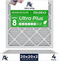 MervKing 20x20x2 Air Filter Actual Size: 19.7" x 19.7" x 1.75" MERV 8 MPR 600-700 | MADE IN USA | 4-Pack | Pleated HVAC AC Furnace Replacement
