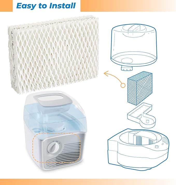 ANTOBLE 4 Pack WF813 Humidifier Filter Replacement for ReliOn RCM-832 RCM-832N, ProCare PCWF813 PCWF-813 PCCM-840 PCCM-832N, Equate EQWF813 EQ 2119-UL Cool Mist Humidifier Filters