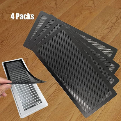 Floor Register Vent Cover- 4"x12" Magnetic Air Vent Screen Mesh Cover, Perfect for Wall/Ceiling/Floor Air Vent Filters (4-Packs)