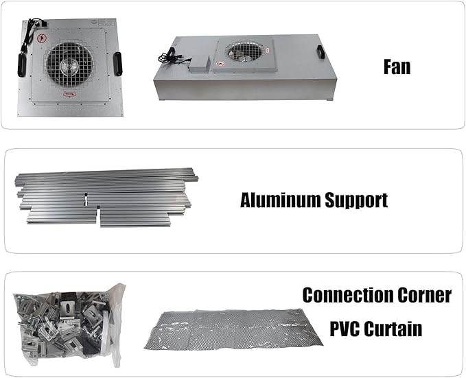 Vertical Laminar Dust Free Room Bench Double Use 70.86x23.62in Flow Hood Air Flow Clean Workbench Aluminum Workshop for Phone Repair with HEPA-Filter Laboratory Using