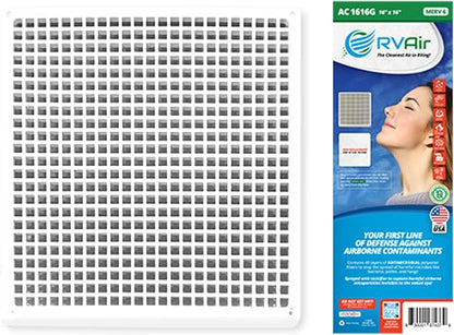 AC Filter - Air Conditioner Replacement Filters - RV Air Cleaner - Camper Accessories for Travel Trailers - Easy to Install Vent Filter -16 x 16 x 0.75 (2 Filters for AC 1616G)