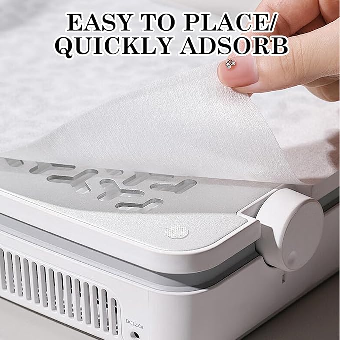 400 Sheets Professional Nail Dust Collector Filter Paper Sheets, White, PP Material, 7.48x9.45 Inch, for Salon, Spa, Home Use