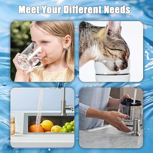 Vortopt Faucet Filter,NSF Certified,400 Gallon High Efficiency Water Purification System,Fast 99% Chlorine,Odor Removal with 1 Water Filter（T1-Black）