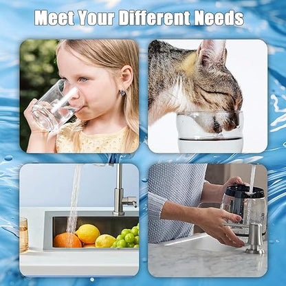 Vortopt Faucet Filter,NSF Certified,400 Gallon High Efficiency Water Purification System,Fast 99% Chlorine,Odor Removal with 1 Water Filter（T1-Black）