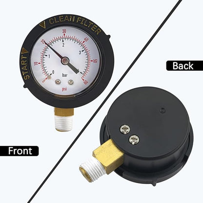 190058 Pressure Gauge 0-60 PSI with 1/4” NPT Bottom Mount Replacement for Pool and Spa Valve Filter