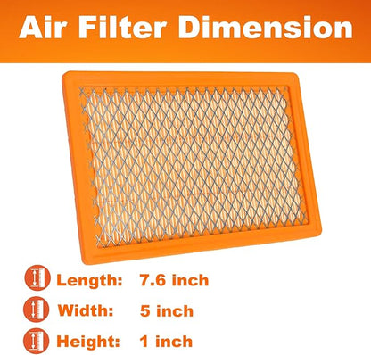 0E9371AS Air Filter for Gene-rac 410cc 530cc 8kW & 11kW Post 2013 Evolution Series V-Twin Engine Generators - 2 Pieces