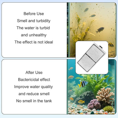 6pcs Carbon Filter Cartridges Compatible with Top Fin PF-S, 5.3X3.1 Inch Fish Tank Filter Cartridge Replacement for Aquarium Water Filtration