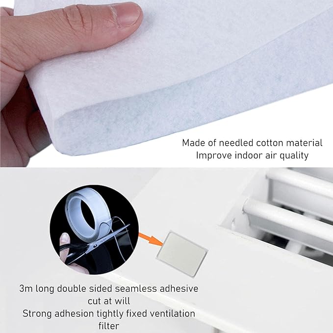Air Vent Filter Kit, Electrostatic Vent Filter, Dust Control Vent Filter, Suitable for Air Ports, Range Hoods, Greenhouses, Etc