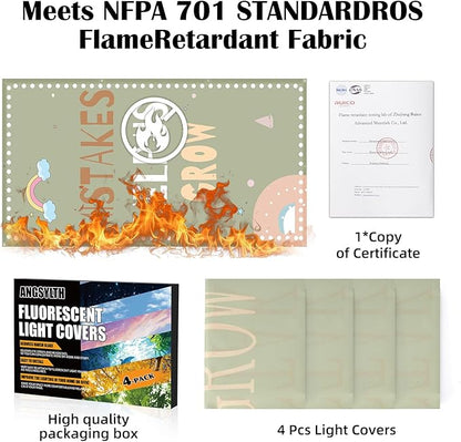 4 Pcs Fluorescent Light Covers - Classroom, Office 4 x 2 Feet Flame Retardant Magnetic Covers for Ceiling Lights Filters (Bohemia-5678)
