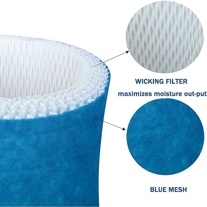 Upgraded Humidifier Wicking Filters Replacement Compatible with Honeywell HAC-504AW, Filter A for Models HAC-504, HAC-504AW, HCM 350 and Other Cool Mist Models (6 Pack)
