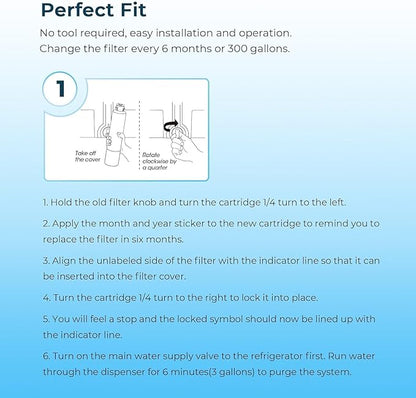 Crystala Filters Compatible with Samsung DA29-00020B Refrigerator Water Filter, DA29-00020A/B, DA29-00020B-1, HAF-CIN/EXP, 46-9101, RF4267HARS, RF25HMEDBSR, RF28HMEDBSR, RS25J500DSR, 1 Pack