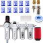 3/4" NPT Industrial Air Dryer for Compressor,4 Stage Air Drying System with 5-Micron & 0.01-Micron Filters,Auto Drain,Suitable for Plasma Cutter and Paint Spray