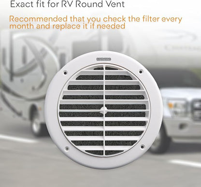 RV Premium Charcoal Activated Carbon Fiber Air Conditioner Filter - Air Duct AC Carbon Filter Replacement for RV AC Vent (10 Pack, 5.25" Round)