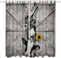 Funny Farm Animals Living Room Curtains 96 Inch Length, Window Curtains Tab Top, Vintage Barn Grey Sunflowers Light Filtering Window Treatments Drapes 52"x96" 2 Panel